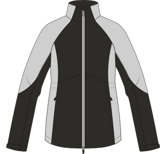 Julie Waterproof Golf Jacket - Black & Oyster