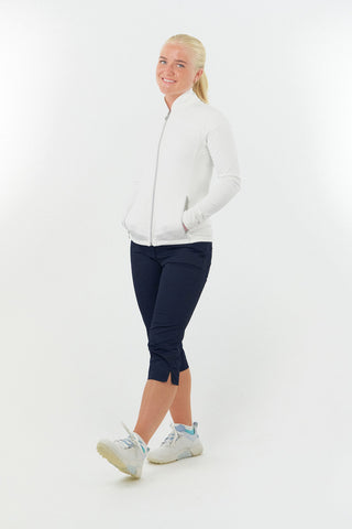 Mist Ladies Golf Full Zipped Mid Layer - White