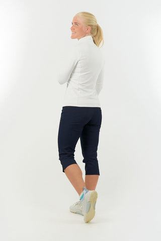 Mist Ladies Golf Full Zipped Mid Layer - White