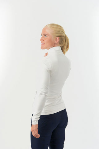 Mist Ladies Golf Full Zipped Mid Layer - White