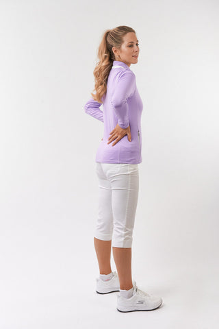 Mist Ladies Golf Full Zipped Mid Layer - Lilac