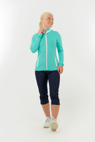 Mist Ladies Golf Full Zip Mid Layer - Ocean Blue