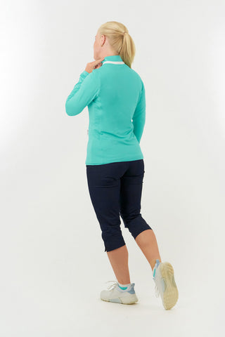 Mist Ladies Golf Full Zip Mid Layer - Ocean Blue
