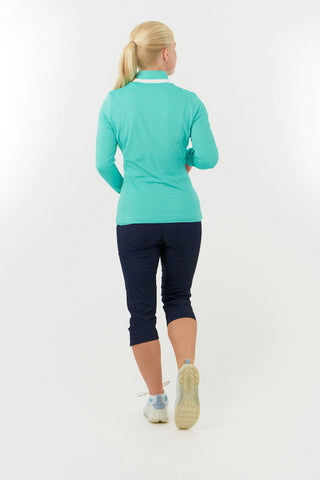 Mist Ladies Golf Full Zip Mid Layer - Ocean Blue