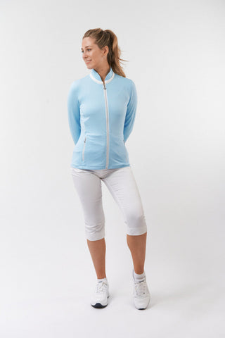 Mist2 Ladies Golf Full Zipped Mid Layer - Pale Blue