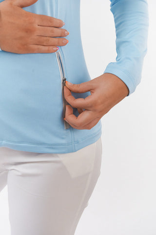 Mist2 Ladies Golf Full Zipped Mid Layer - Pale Blue