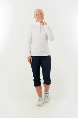 Tranquillity2 Ladies Mid Layer Zip Golf Top - White