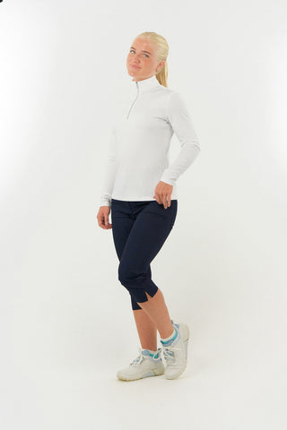 Tranquillity Ladies Golf Mid Quarter Zip Polo - White