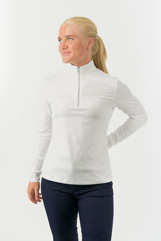 Tranquillity2 Ladies Mid Layer Zip Golf Top - White