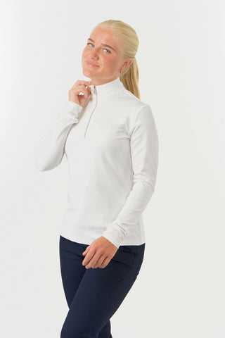 Tranquillity2 Ladies Mid Layer Zip Golf Top - White