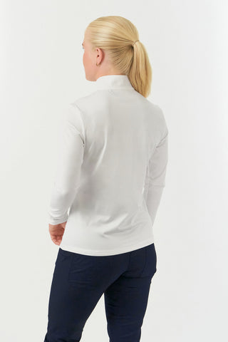 Tranquillity Ladies Golf Mid Quarter Zip Polo - White