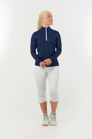 Tranquillity2 Ladies Mid Layer Zip Golf Top - Navy