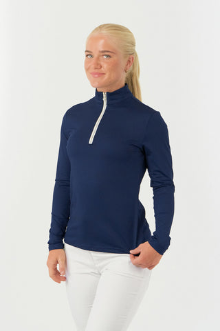 Tranquillity2 Ladies Mid Layer Zip Golf Top - Navy
