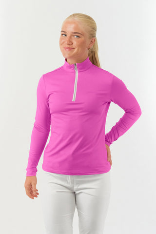 Tranquillity2 Ladies Mid Layer Zip Golf Top - Azalea Pink