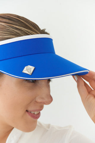 Pure Golf Arielle Telephone wire ladies golf visor with Ball Marker - Royal Blue