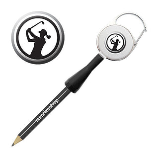 NSCO- Lady Golfer Retractable Golf Pencil - Black