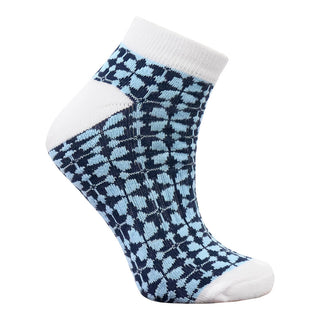 NSCO- Ladies Printed Golf Trainer Socks 3 Pack - Navy Viola