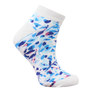 NSCO- Ladies Printed Golf Trainer Socks 3 Pack - Watercolour Petal