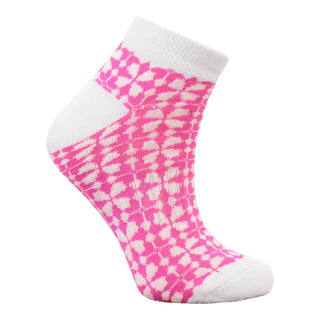 NSCO- Ladies Printed Golf Trainer Socks 3 Pack - Pink Viola
