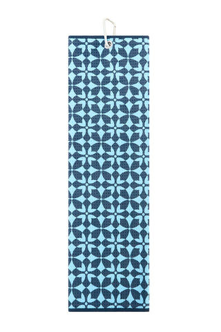 NSCO- Microfibre Tri-fold Ladies Golf Towel - Riviera Blue
