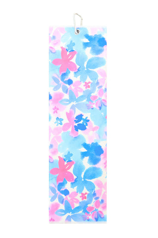 Microfibre Tri-fold Ladies Golf Towel - Watercolour Petal