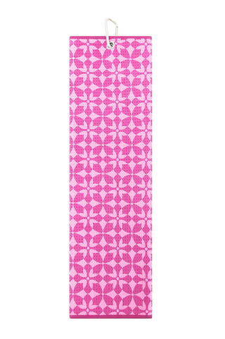 NSCO- Microfibre Tri-fold Ladies Golf Towel - Riviera Pink