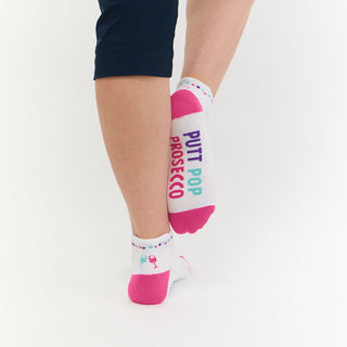 NSCO- Pair Of Putt Pop Prosecco Ladies Golf Socks