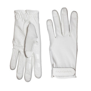NSCO- Tan Through Synthetic Sun Gloves Floral Gripp - White