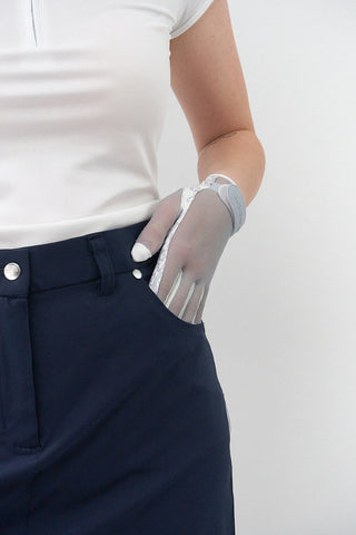 NSCO- Tan Through Synthetic Sun Gloves Floral Gripp - Grey