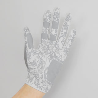 NSCO- Tan Through Synthetic Sun Gloves Floral Gripp - Grey