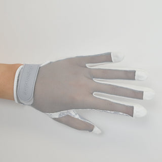 NSCO- Tan Through Synthetic Sun Gloves Floral Gripp - Grey