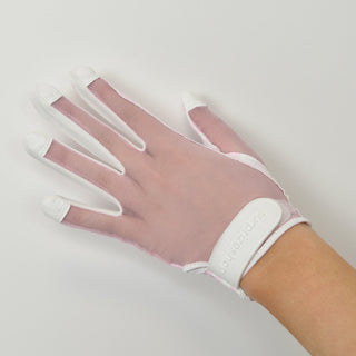 NSCO- Tan Through Synthetic Sun Gloves Floral Gripp - Pink