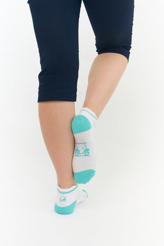 3 Pair Pack Ladies Cushioned Golf Socks - Aqua