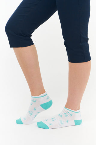3 Pair Pack Ladies Cushioned Golf Socks - Aqua