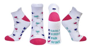 NSCO- Pair Of Wine Slogan Ladies Golf Socks