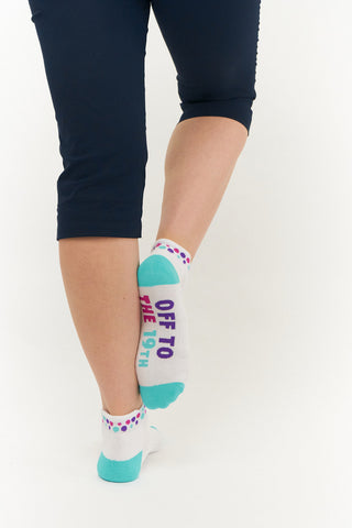 NSCO- Pair Of Get Me To The 19th Ladies Golf Ankle Socks