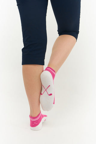 NSCO- 3 Pair Pack Ladies Golf Socks - Pink