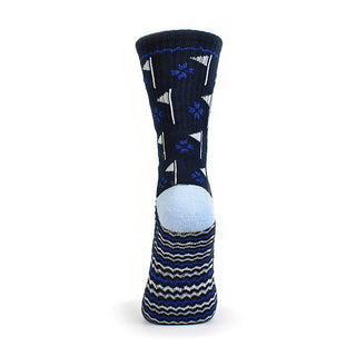 NSCO- Pair of Navy Crew Ladies Golf Socks with Flag Design - Navy