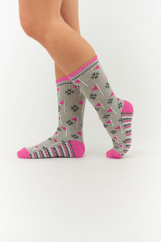 NSCO- 3 Pair Pack of Crew Ladies Golf Socks - Navy, Grey and Black