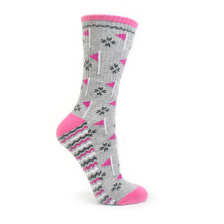 NSCO- Pair of Ladies Golf Socks with Flag Design - Grey