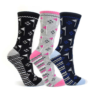 NSCO- 3 Pair Pack of Crew Ladies Golf Socks - Navy, Grey and Black