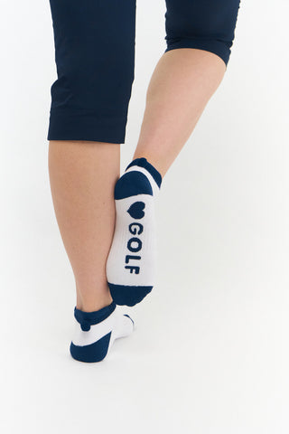 NSCO- 3 Pair Pack of Pom Pom Ladies Golf Socks - Navy