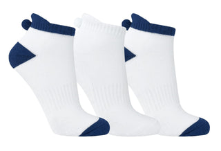 NSCO- 3 Pair Pack of Pom Pom Ladies Golf Socks - Navy