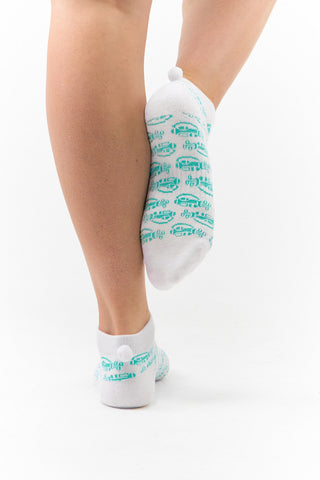 Surprizeshop 3 Pair Pack Of Ladies Pom Pom Golf Socks - Multi Coloured