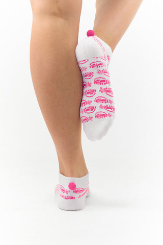 Surprizeshop 3 Pair Pack Of Ladies Pom Pom Golf Socks - Multi Coloured