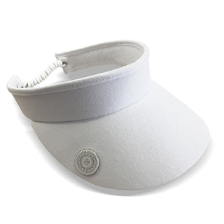 NSCO- Telephone Wire Ladies Golf Visor with Ball Marker - White