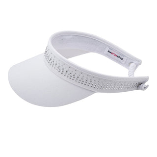 NSCO- Crystal Telephone Wire Golf Visor with Ball Marker - White