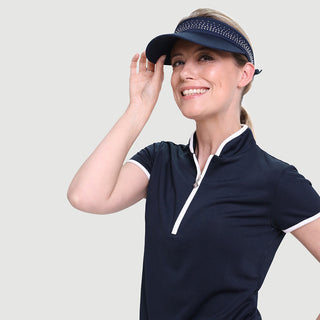 NSCO- Crystal Telephone Wire Golf Visor With Ball Marker - Navy