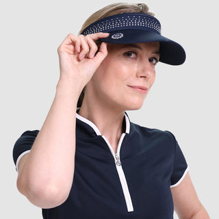 NSCO- Crystal Telephone Wire Golf Visor With Ball Marker - Navy
