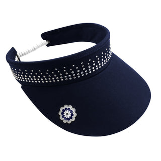 NSCO- Crystal Telephone Wire Golf Visor With Ball Marker - Navy